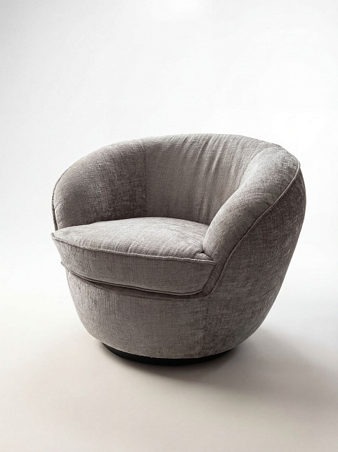 Кресло Giulia Swivel, серебристое, Black Tie, Италия