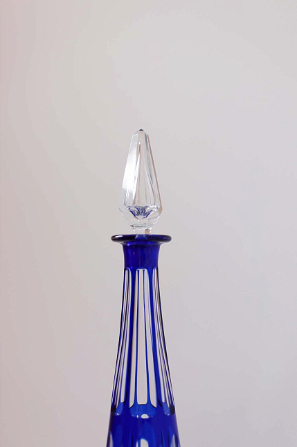 Графин антикварный "Кобальт №1", Saint-Louis, хрусталь, XIX век