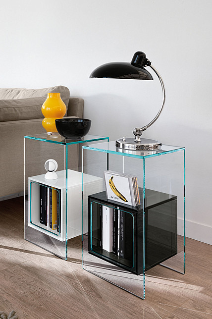 Столик прикроватный Magique, прозрачный/белый, Fiam