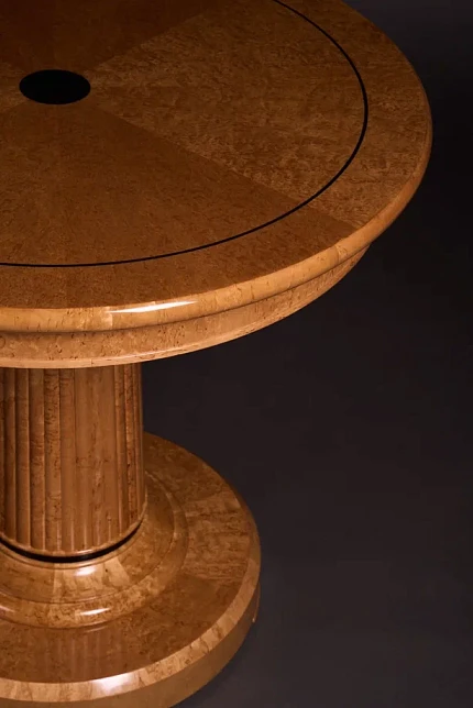 Стол-геридон, карельская береза, эбен, ручная работа, производство "Частная Резиденция"