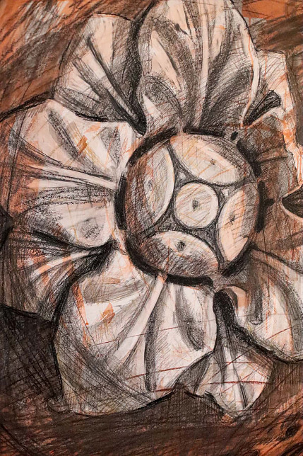 Картина «Розетка» из цикла  «Большая графика», Татьяна Ян, 2024 год.