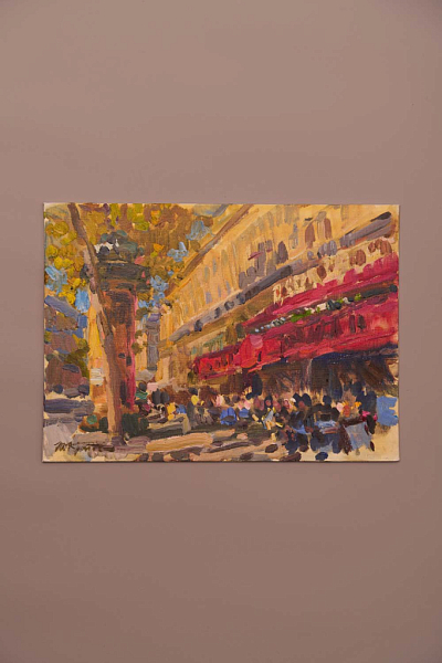 Этюд «Гранд Кафе. Париж», художник Юрий Кротов, 2015 год.