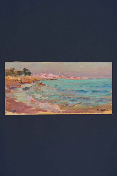Этюд «Вечер на пляже. Канны», художник Юрий Кротов, 1995 год.