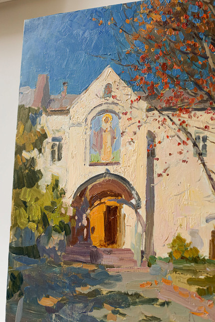 Картина «Осенний день в Новоспасском», художник Юрий Кротов, 2018 год.