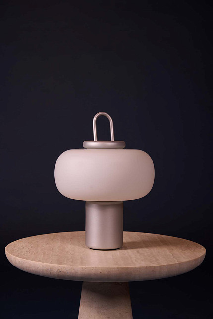 Лампа настольная Nox, серебристое основание, Astep