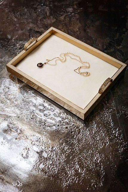 Поднос, горный хрусталь, латунь, Ginger Brown