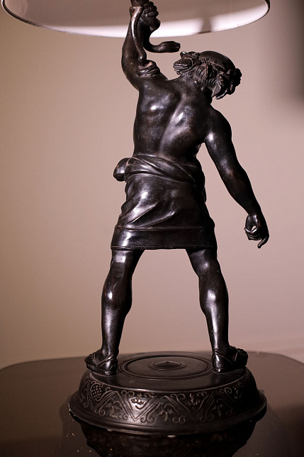 Антикварная лампа "Силен", Франция, XIX век