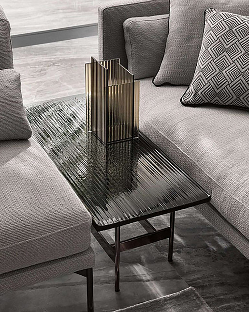 Столик кофейный Waves в дымчатом цвете, высота 35 см, Fiam