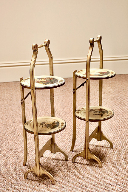 Сервировочные столики парные, крашеное дерево, Франция, первая половина XX века