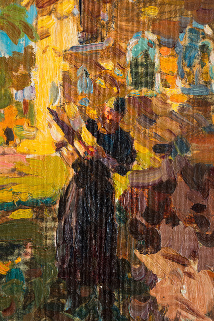 Этюд "Золотая осень в Коневском скиту. Валаам.", художник Юрий Кротов, 2014 год
