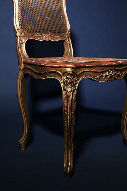 Стулья парные "Луи", сусальное золото, период Наполеона III, Франция, ок. 1850-70 г.г.