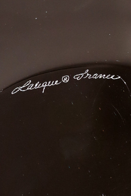Блюдо винтажное "Algues Noir", Lalique, клеймо, стекло, Франция, 1978-2000 гг.