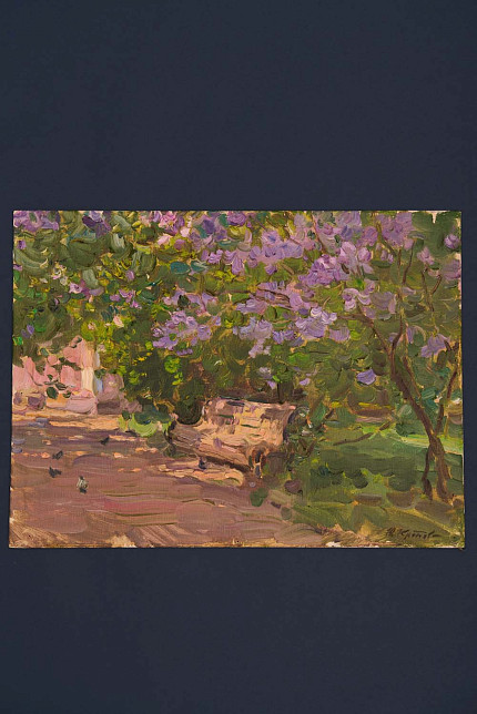 Этюд «Цветущая сирень», художник Юрий Кротов, 2023 год.