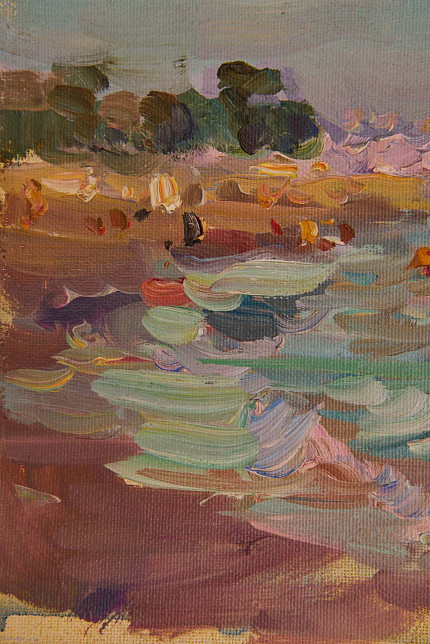 Этюд «Вечер на пляже. Канны», художник Юрий Кротов, 1995 год.