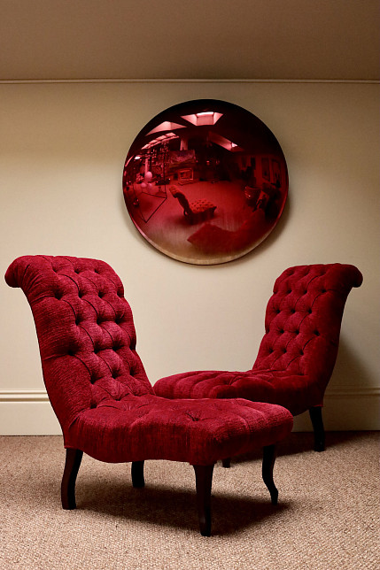 Зеркало декоративное красное, сусальное золото, Производство "Частная Резиденция"