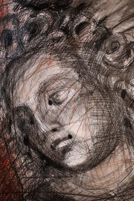 Картина «Амур» из цикла  «Большая графика», Татьяна Ян, 2024 год.