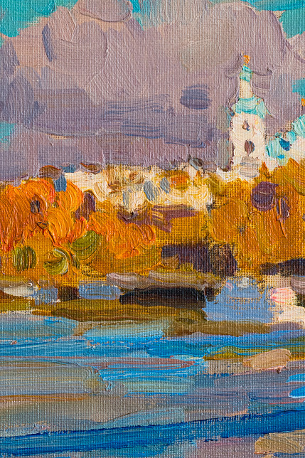 Этюд "Золотая осень. Валаам", художник Юрий Кротов, 2014 год