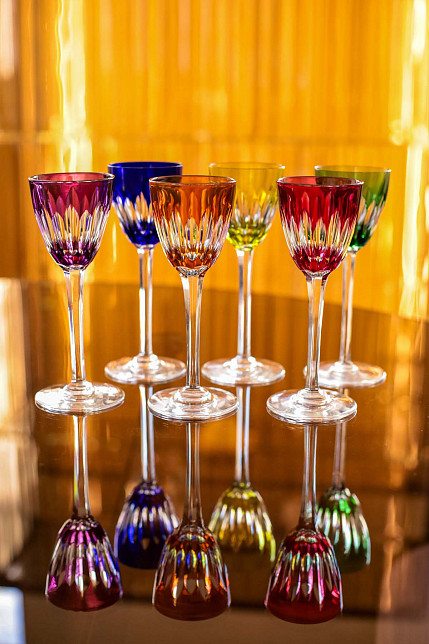 Бокалы цветные, хрусталь, Baccarat, Франция, середина XX века