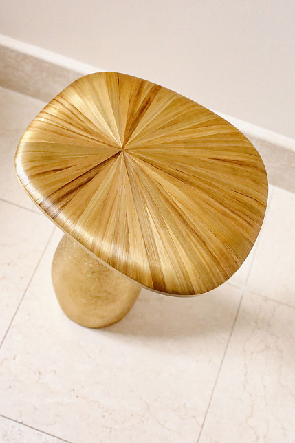 Приставной столик S, мозаика, латунь, стекловолокно, Ginger Brown