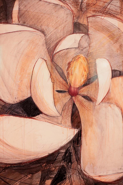 Картина «Магнолия - I» из цикла  «Большая графика», Татьяна Ян, 2024 год.