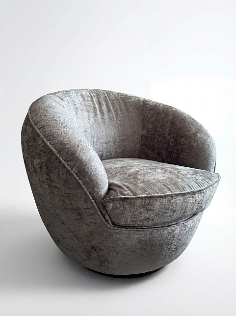 Кресло Giulia Swivel, серое, Black Tie, Италия