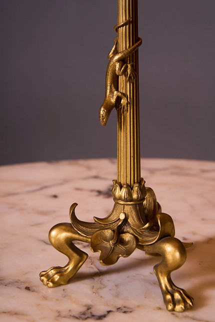 Подсвечники парные "Золотая саламандра", бронза, в стиле Barbedienne, Франция, ок. 1850-1880 г.г.