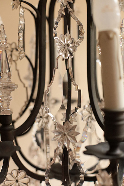 Люстра антикварная, бронза, хрусталь, Франция, начало XX века