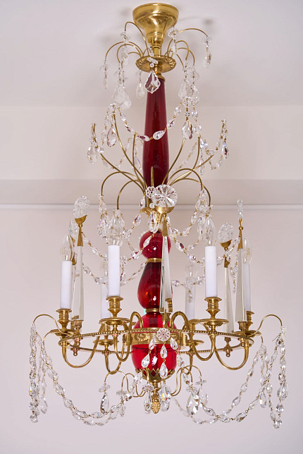 Люстра по мотивам работ И.Ф. Фишера, рубиновый шток, производство "Частная Резиденция"