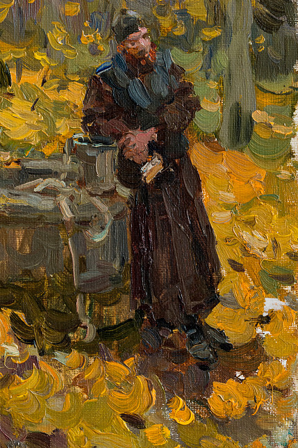 Этюд "У старого колодца. Валаам", художник Юрий Кротов, 2014 год