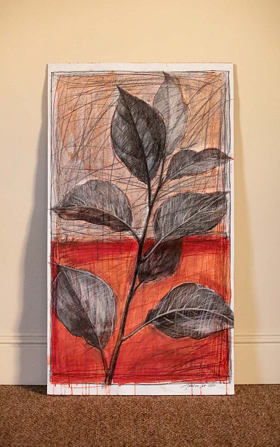 Картина «Ветка яблони» из цикла  «Большая графика», Татьяна Ян, 2024 год.