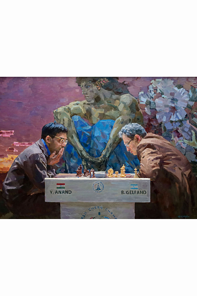 Картина «Шахматисты», художник Юрий Кротов, 2012 год
