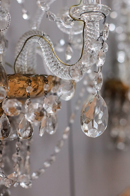 Бра антикварные, хрусталь, латунь, Франция, начало XX века