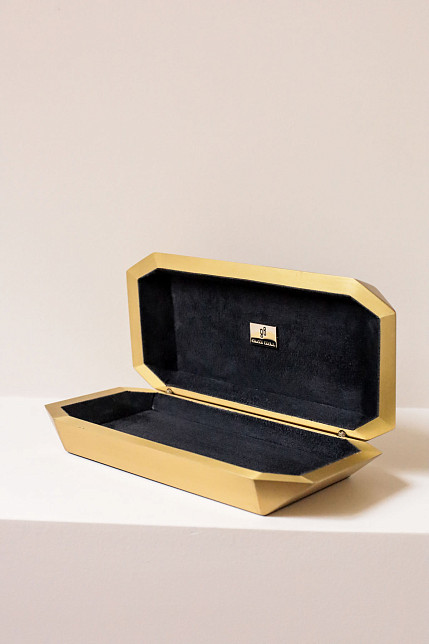 Шкатулка, кожа ската, латунь, BX454 ST/BR, Ginger Brown