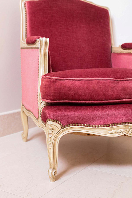 Винтажное кресло - бержер, бархат, Франция