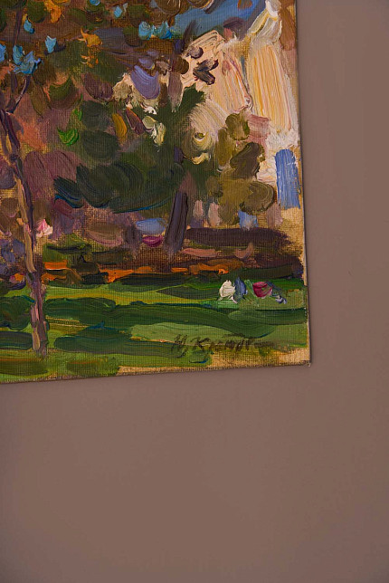 Этюд «Осень на чистых прудах», художник Юрий Кротов, 2023 год.