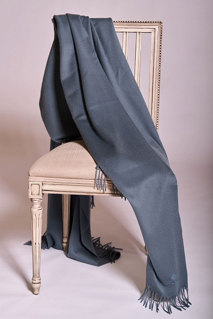 Плед Loro Piana Unito, серо-синий