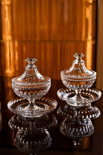 Бонбоньерки парные, хрусталь, Франция, XIX век