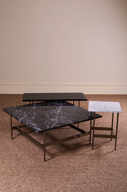 Столик кофейный Waves, светло-серый мрамор, высота 50 см, Fiam