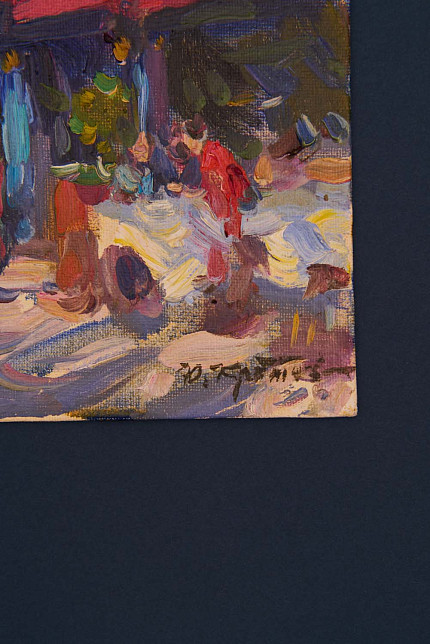 Этюд «Кафе в Париже», художник Юрий Кротов, 2023 год.