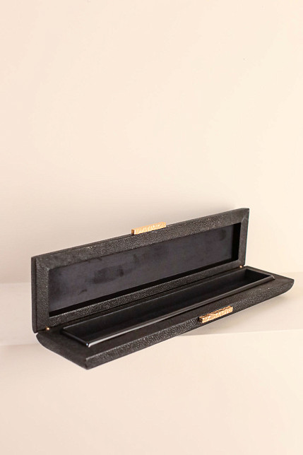 Шкатулка, кожа ската, латунь, Ginger Brown