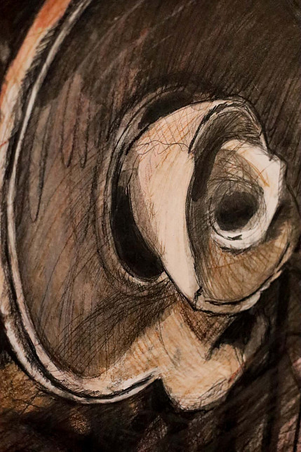 Картина «Фрагмент капители» из цикла  «Большая графика», Татьяна Ян, 2024 год.