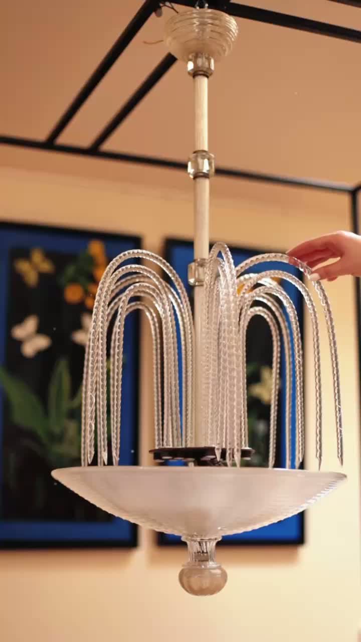 Люстра антикварная "Фонтан", Barovier, ар-деко, муранское стекло, Италия, 1940-е гг.